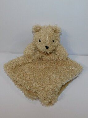 Blankets & Beyond Tan Brown Fuzzy Teddy Bear Security blanket baby Lovey nunu